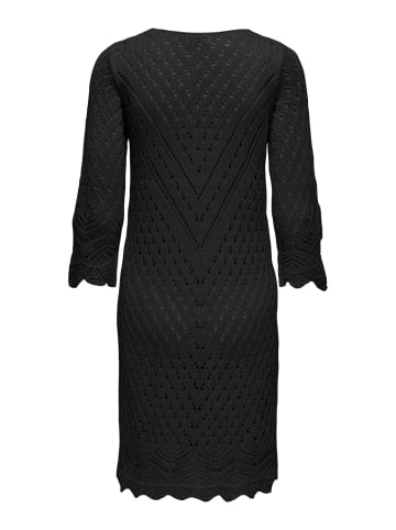 JACQUELINE de YONG Kleid Locker Leichtes Sommer Basic Midi-Strickkleid in Schwarz