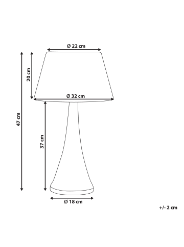 Beliani Tischleuchten PELLEJAS in Schwarz - (W) 22 x (H) 47 x (L) 22 cm