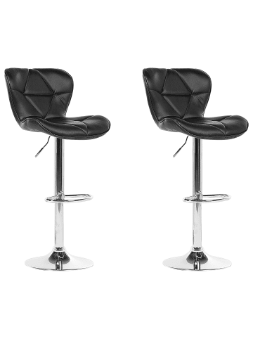 Beliani 2er-Set Drehhocker VALETTA in Schwarz/Silber