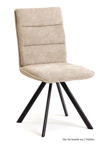 58 aufm Kessel ESSZIMMERSTUHL drehbar (2er-Set) Devan 47x92x60 Schwarz/Natur