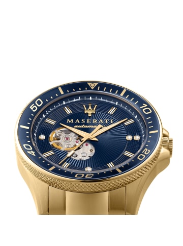 Maserati Analog-Armbanduhr Maserati Sfida in blau und gold groß (ca. 44mm)