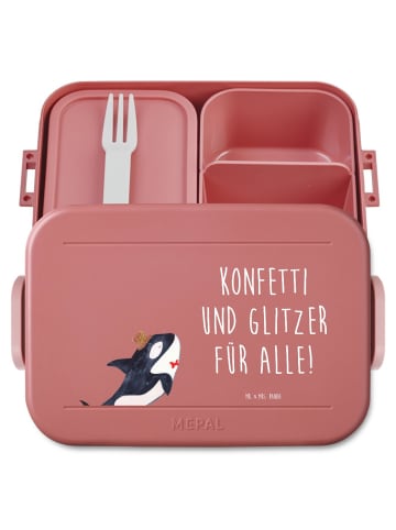 Mr. & Mrs. Panda Lunchbox Orca Zylinder Motiv mit Spruch in Rot Pastell