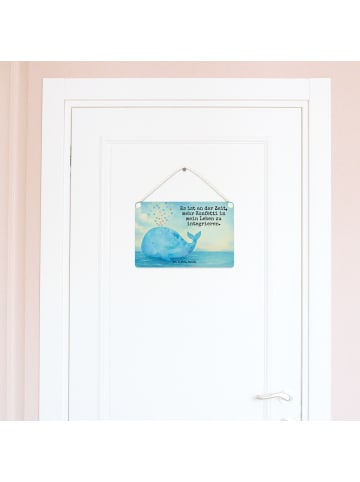 Mr. & Mrs. Panda Schild Wal Konfetti Design mit Spruch in Weiß