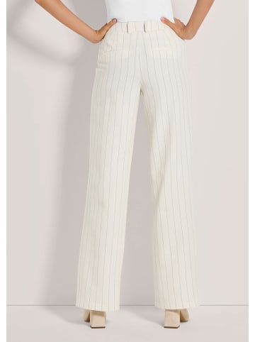MADELEINE Weite Nadelstreifen-Hose in perlweiß / grau