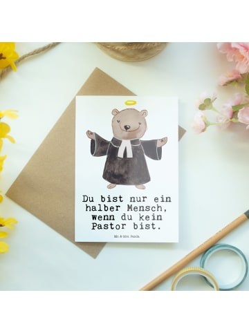 Mr. & Mrs. Panda Klappkarte Pastor Herz mit Spruch in Weiß