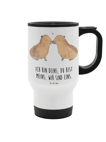 Mr. & Mrs. Panda Kaffeebecher Capybara Liebe mit Spruch in Weiß