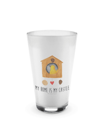 Mr. & Mrs. Panda Blümchentailglas Vogel Haus mit Spruch in Transparent