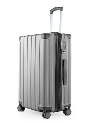 Hauptstadtkoffer Q-Damm - Mittelgroßer Hartschalenkoffer Trolley TSA, 68cm, 4 Rollen, 89 L in Silber