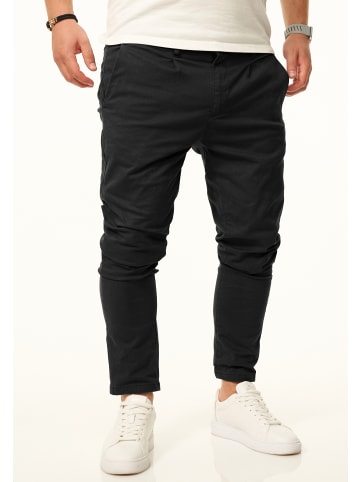 DAILY COTTON Chinohose - im CROPPED Slim-Fit Stil als Stoffhose in Schwarz