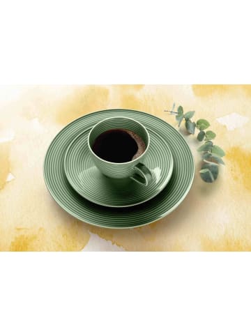 Seltmann Weiden 6er Set Kaffeetassen mit Untertassen Beat Color Glaze 260 ml in Salbeigrün