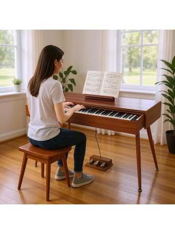 COSTWAY 88 Tasten Digital Piano Vollgewichtet Klavier in Braun