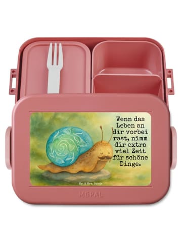 Mr. & Mrs. Panda Lunchbox Schnecke Sir Design mit Spruch in Rot Pastell