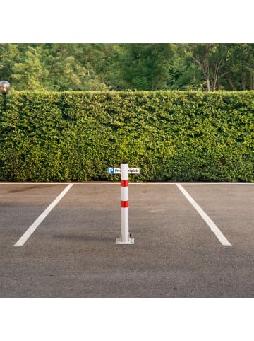 relaxdays 4 x Absperrpfosten in Rot-Weiß - (B)15 x (H)65 x (T)13 cm