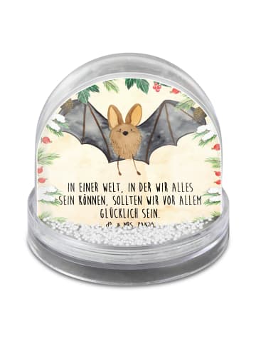Mr. & Mrs. Panda Schneekugel Fledermaus Flügel mit Spruch in Naturpapier