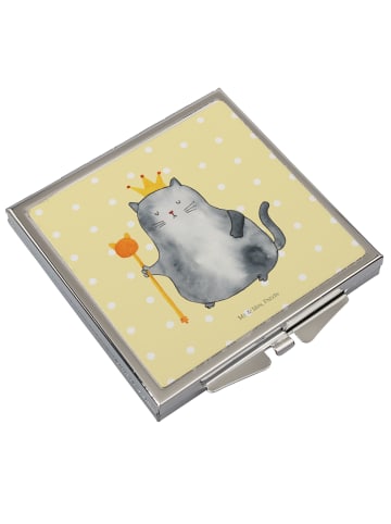 Mr. & Mrs. Panda Schminkspiegel Katze König ohne Spruch in Gelb Pastell