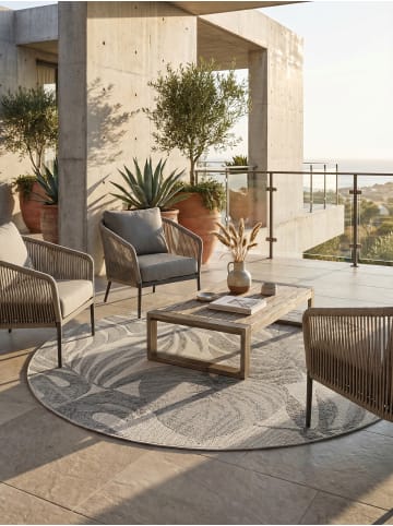 KADIMA DESIGN Outdoorteppich Boho Wetterfest UV-beständig Waschbar in Grau