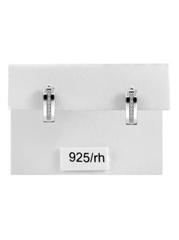 Adeliás Damen Creolen aus 925 Silber mit Zirkonia in silber