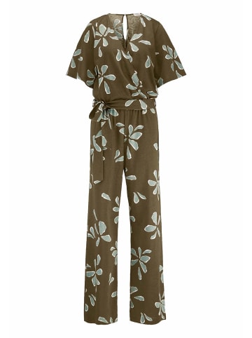 Hessnatur Print Jersey Overall in goldoliv