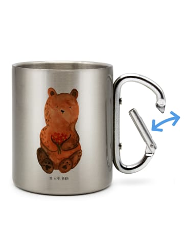 Mr. & Mrs. Panda Becher Bär Dankbar ohne Spruch in Silber