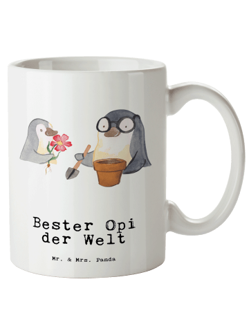 Mr. & Mrs. Panda XL Tasse Pinguin Bester Opi der Welt mit Spruch in Weiß