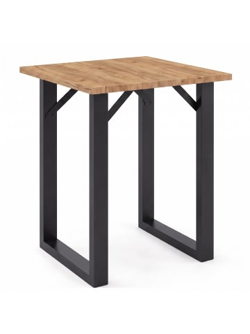 VCM Holz Bartisch Stehtisch Tisch Tresen Xona 80x80 cm in Schwarz / Honig-Eiche