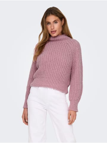JACQUELINE de YONG Strickpullover Rollkragen Langarm Gerippte Ärmelbündchen in Lila-2
