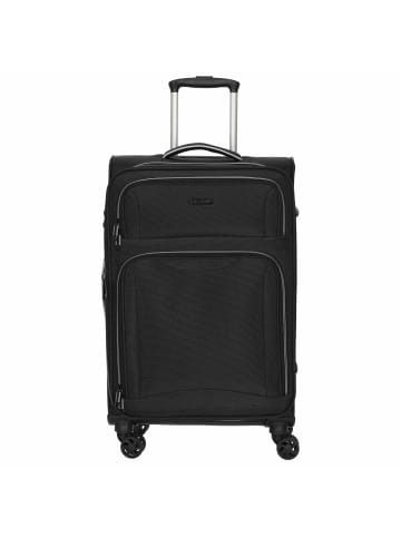 D&N Travel Line 9204 - 4-Rollen-Trolley M 66 cm erw. (grau) in schwarz