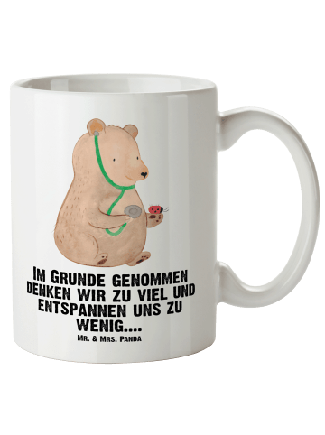Mr. & Mrs. Panda XL Tasse Bär Arzt mit Spruch in Weiß
