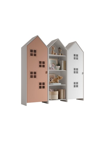 58 aufm Kessel REGALSCHRANK Set Kania 173x37x171 MDF Weiß /Bunt