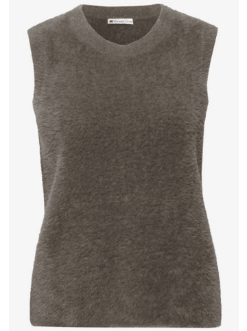 Street One fluffy sleeveless Swea in Nomad Brown