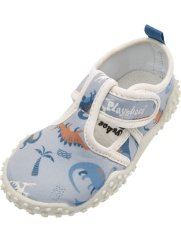 Playshoes "Aqua-Schuh Dino allover" in Blau