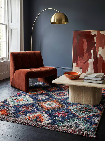 KADIMA DESIGN Hochflor-Teppich Flauschig TAFRAUT Berber Wohnzimmer Wohnlich in Blau