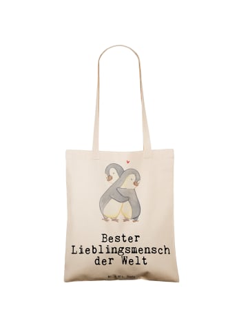 Mr. & Mrs. Panda Stoffbeutel Pinguin Bester Lieblingsmensch der ... in Creme