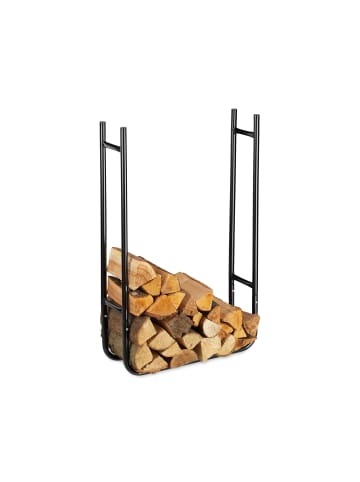 relaxdays Kaminholzregal in Schwarz - (B)60 x (H)90 x (T)20 cm
