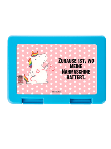 Mr. & Mrs. Panda Brotdose Einhorn Näherin mit Spruch in Rot Pastell