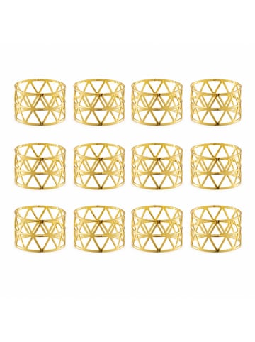 relaxdays 12 x Serviettenringe in Gold