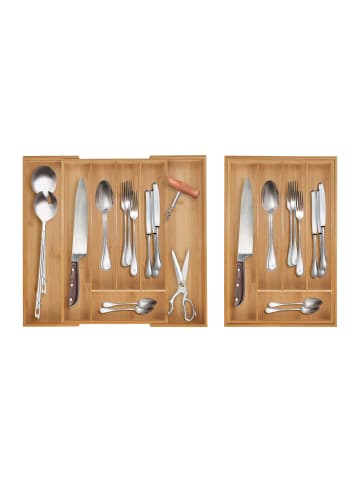 relaxdays Besteckkasten in Natur- (B)50 x (H)5 x (T)47 cm