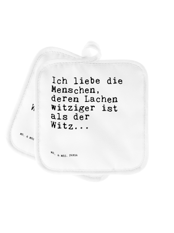 Mr. & Mrs. Panda Topfuntersetzer Ich liebe die Menschen,... mit ... in Weiß