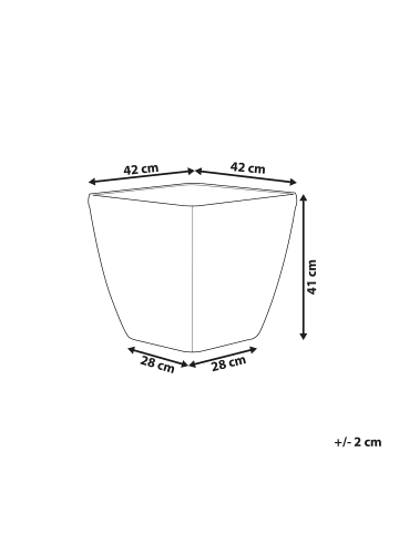 Beliani Outdoor Blumentopf ASTRAS in Silber - (W) 42 x (H) 41 x (L) 42 cm