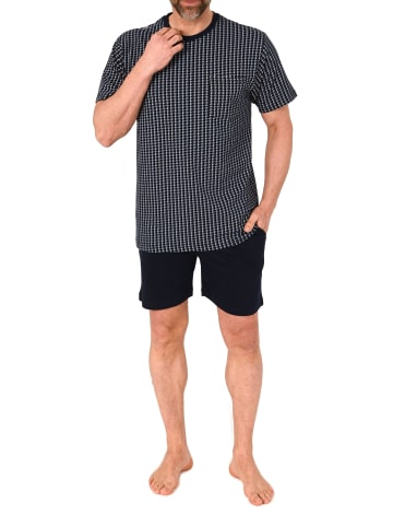 NORMANN Kurzarm Schlafanzug Shorty Pyjama 126 105 90 554 in marine