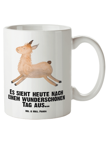 Mr. & Mrs. Panda XL Tasse Lama Springen mit Spruch in Weiß
