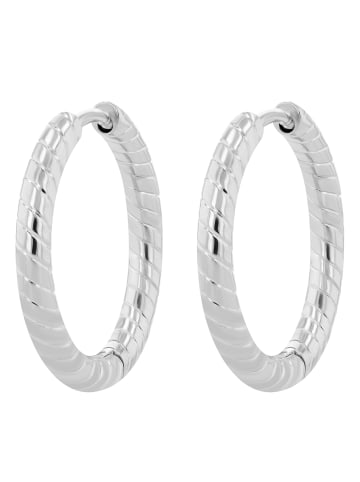 Adeliás Adeliás Damen Creolen aus poliertem Edelstahl in silber