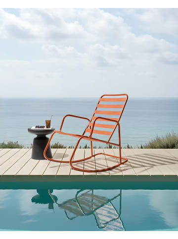 Beliani Schaukelstuhl TURI in Orange - (W) 66 x (H) 92 x (L) 96 cm