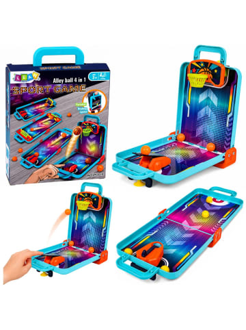 Wisam Mini-Arcade-Spiel 3 in 1 Basketball Flipper Bowling Tragbarer Koffer