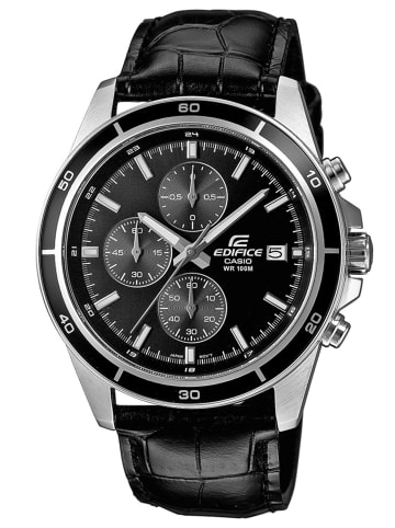 Casio Edifice Herrenuhr Chronograph Schwarz / Silber