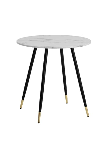 KADIMA DESIGN Esszimmertisch 75x75x76 cm Marmor-Optik Esstisch Modern in Weiß