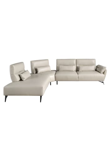 Angel Cerdá Ecksofa 6214 mit Chaise Longue in Sand/Schwarz – (B)341 x (T)254 x (H)94 cm
