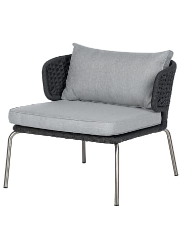 home24 Designer Loungesessel Desha in Schwarz-Grau