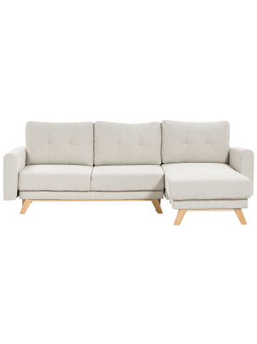 Beliani Ecksofa SIRO in Beige/Braun - (W) 240 x (H) 95 x (L) 142 cm