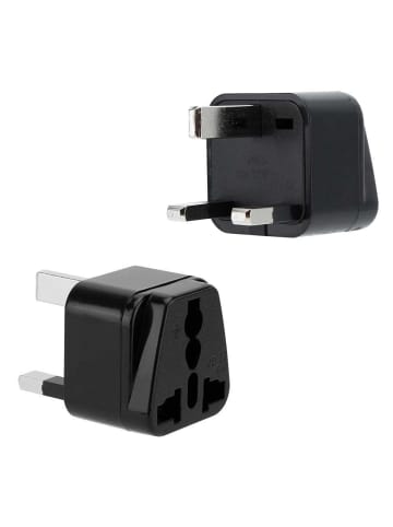 Intirilife 4x Steckdosen Adapter - UK Typ G in SCHWARZ